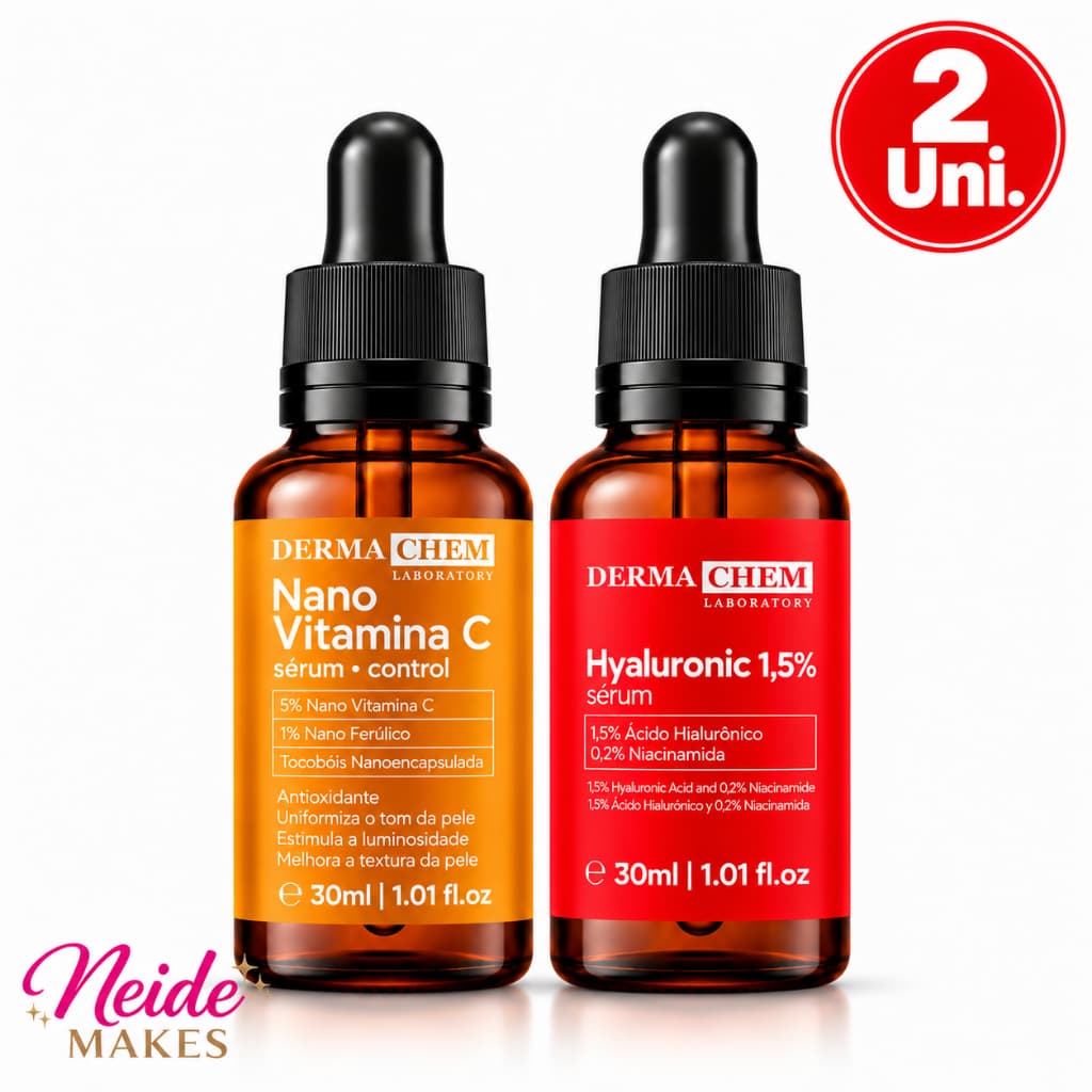 Kit Vitamina C Sérum Nano Control + Sérum Hyaluronic 1,5% Dermachem 30ml