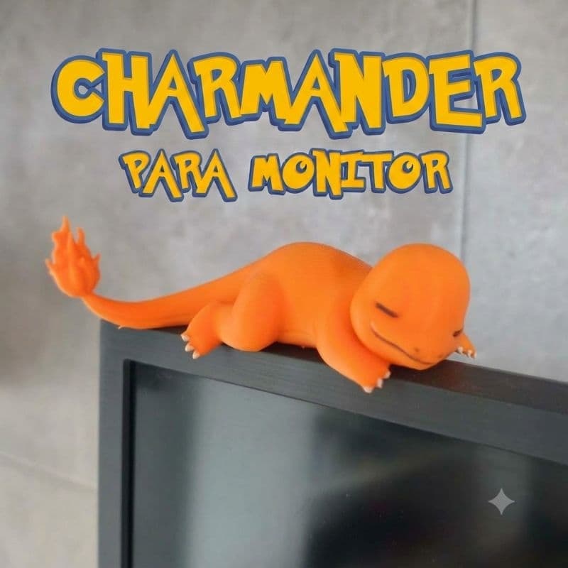 Charmander - Pokémon decoração geek para setup monitor gamer