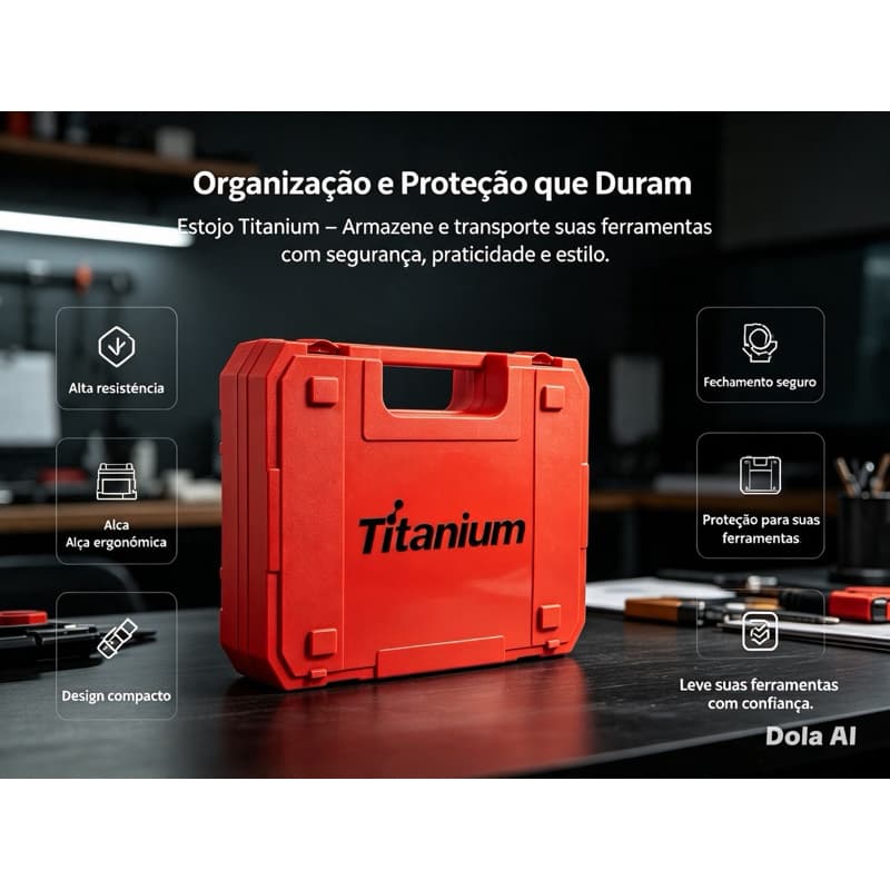 Caixa De Maleta de Ferramentas Personalizável em Vermelho