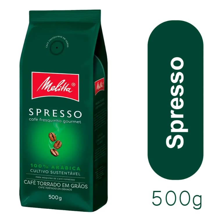Café Torrado Em Grãos Spresso P/ Café Expresso Melitta 500g