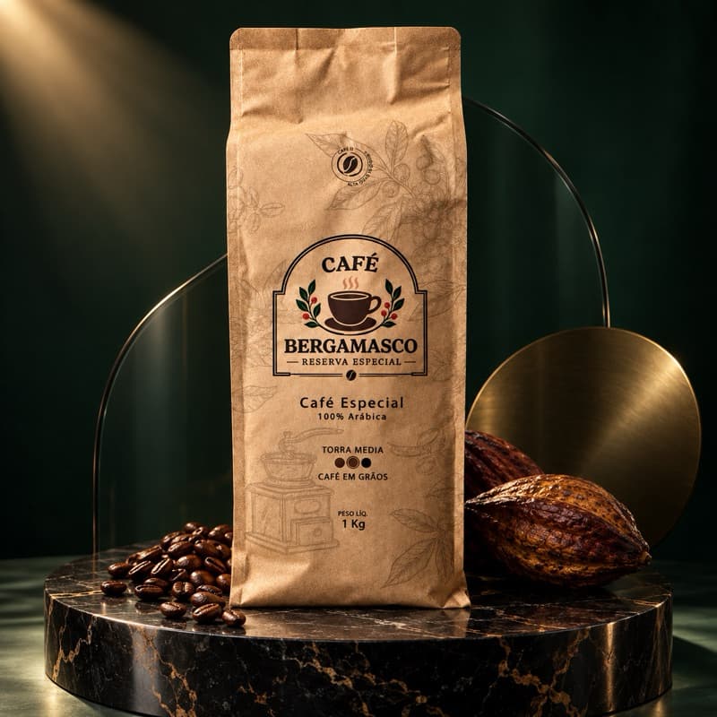 CAFÉ ESPECIAL 82 PONTOS EM GRÃOS 01KG  BERGAMASCO | 100% ARÁBICA | TORRA MÉDIA