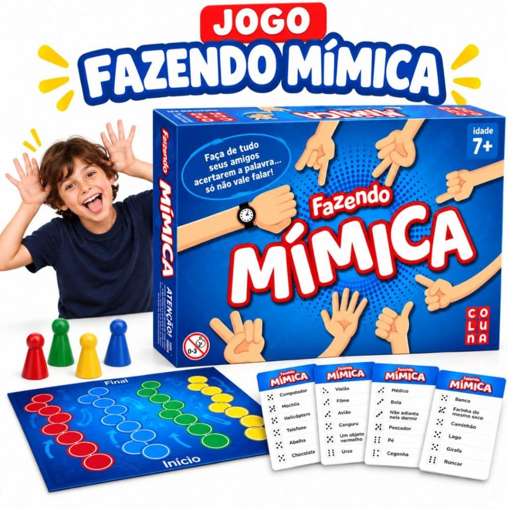 Jogo de Tabuleiro Fazendo Mimica Brincando De Mimica Diversão Adivinhação Brinquedo Educativo Crianças Família e Amigos