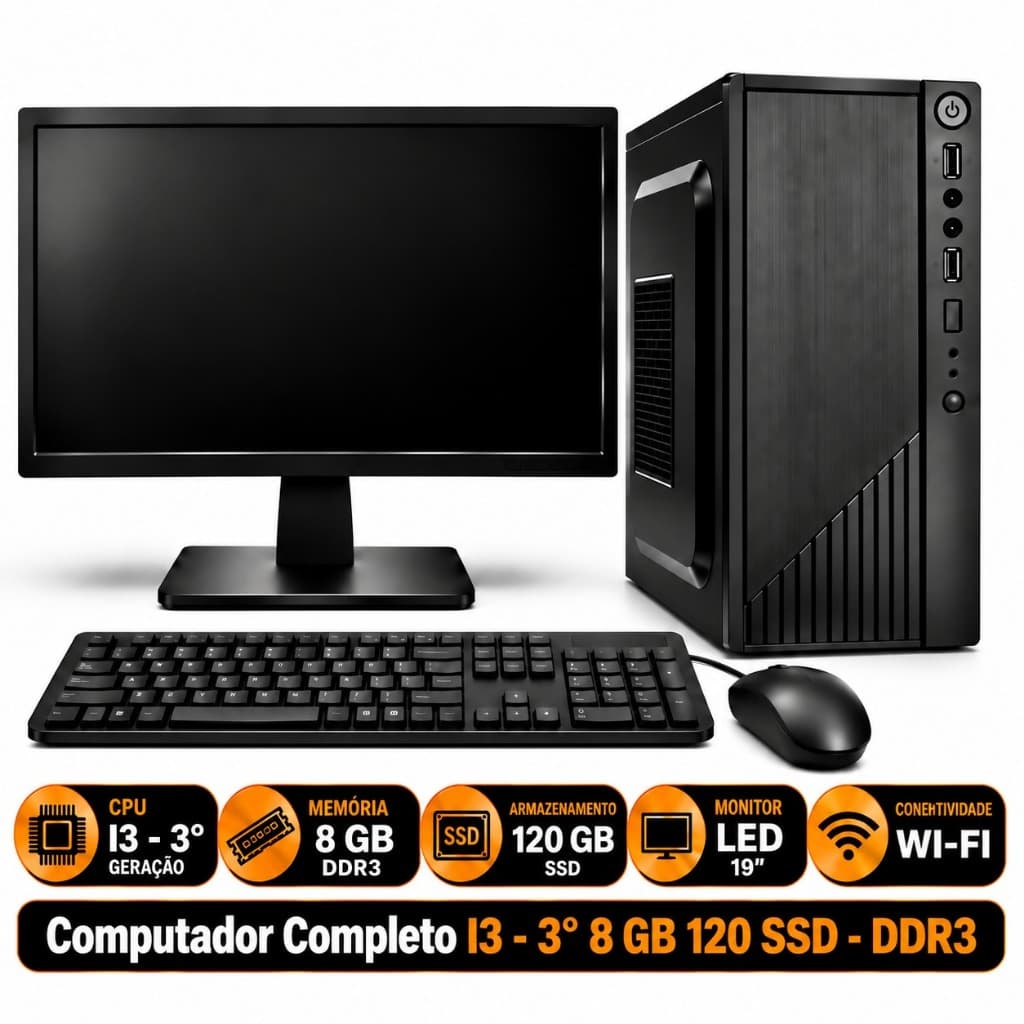 Computador Completo I3 - 3° 8 GB 120 SSD - DDR3