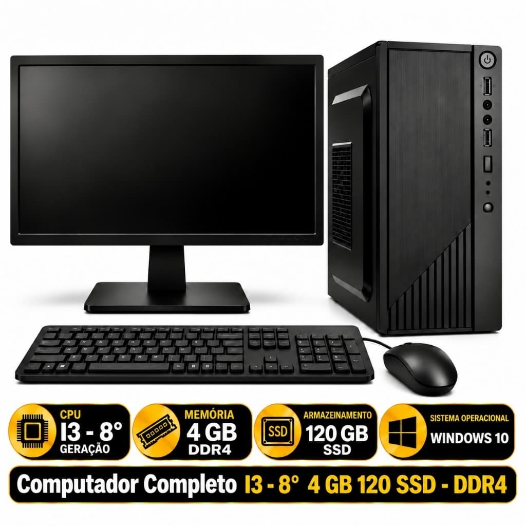 Computador Completo I3 - 8° 4 GB 120 SSD - DDR4
