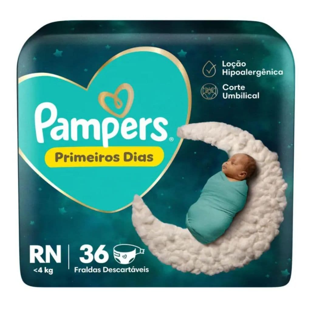 Fralda Pampers Recém Nascido RN 36 unidades