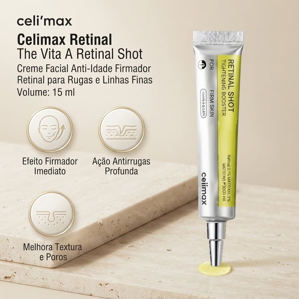 Celimax Retinal The Vita A Retinal Shot 15ml | Creme Facial Anti-Idade Firmador | Retinal para Rugas e Linhas Finas