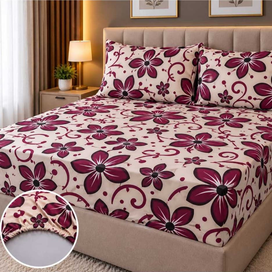 Lençol de elastico Casal 400 Fios Micropercal Jogo De Cama 3 peças Com elastico *Oferta