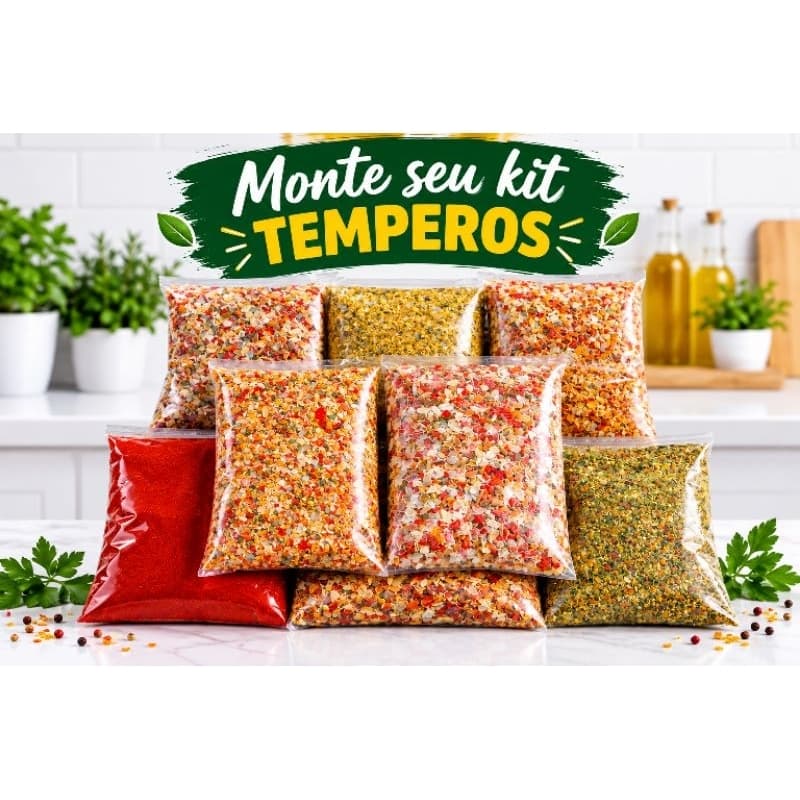 Monte Seu Kit de Temperos 10 Pacotes de 100g