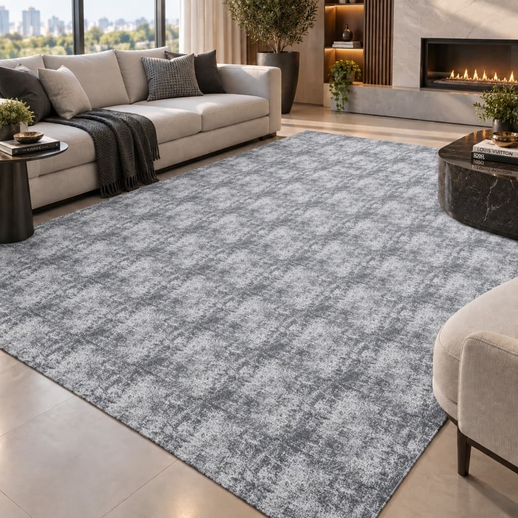 Tapete Jacquard 3,00m x 2,00m Antiderrapante Desing Geométrico Ideal Para Sala, Escritório e Quarto