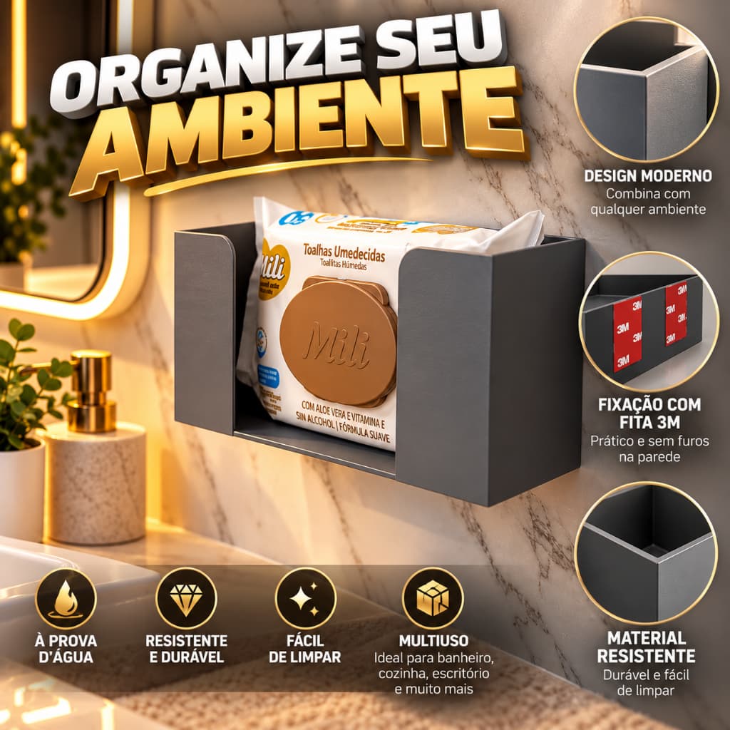 Porta lenço sem furos umedecido banheiro organizador quarto bebe adulto lenços casa organização