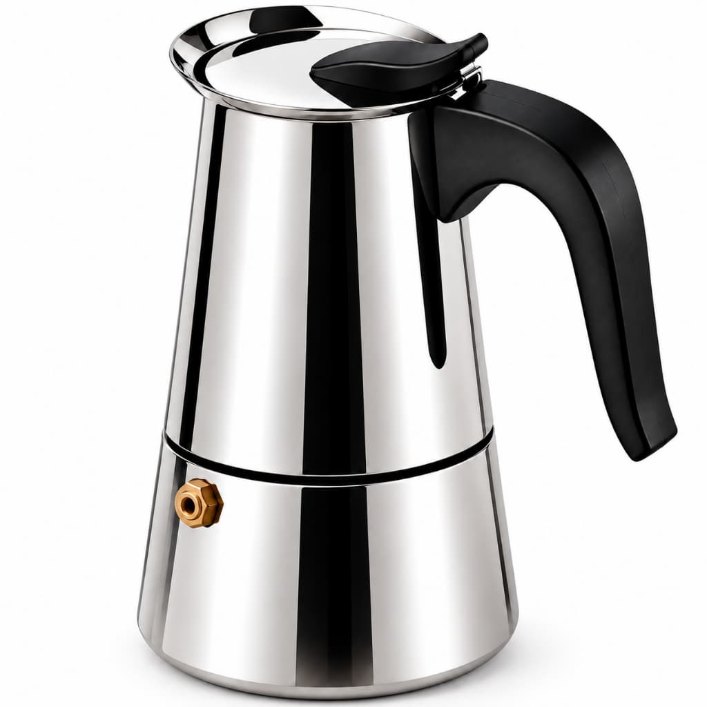 Cafeteira Italiana Moka Inox 4 ou 6 Xícaras Café De Fogão Expresso