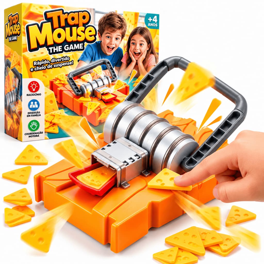 Jogo Da Ratoeira Pega Queijo Brinquedo Divertido Família Infantil Diversão Desafio Crianças