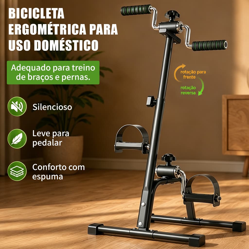 Mini Bicicleta Ergométrica Para Casa,Para Treino De Pernas E Braços,Com Altura Eresistência Ajustáveis