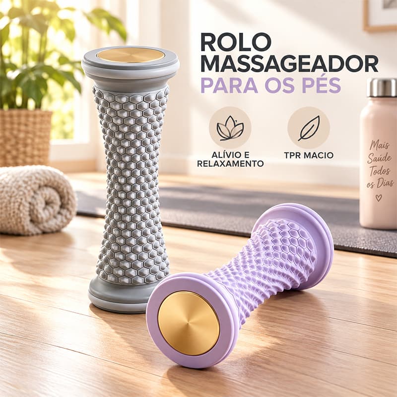 Rolo de Massagem para Pés e Bola Massageadora para Relaxamento Muscular