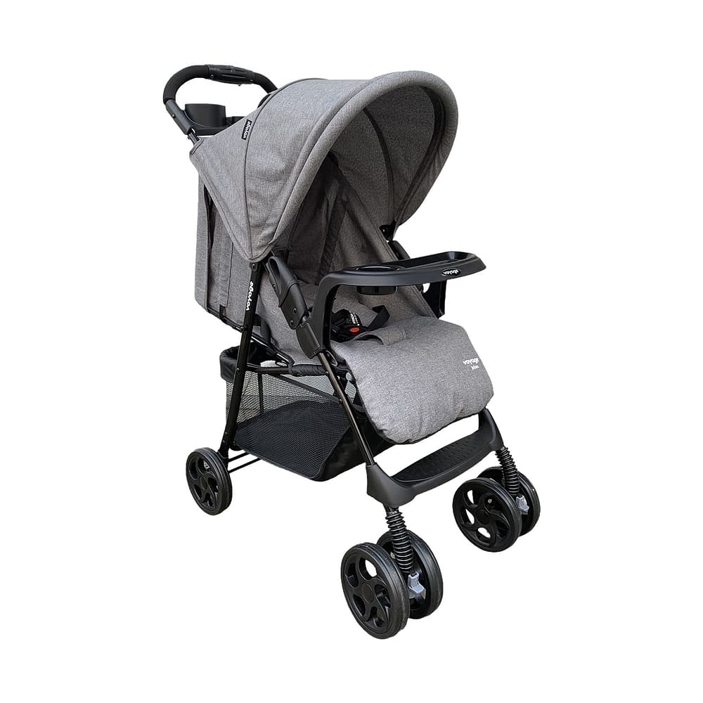 Carrinho de Bebê De Passeio Reclinável Jobim Cinza 0-15kg Voyage