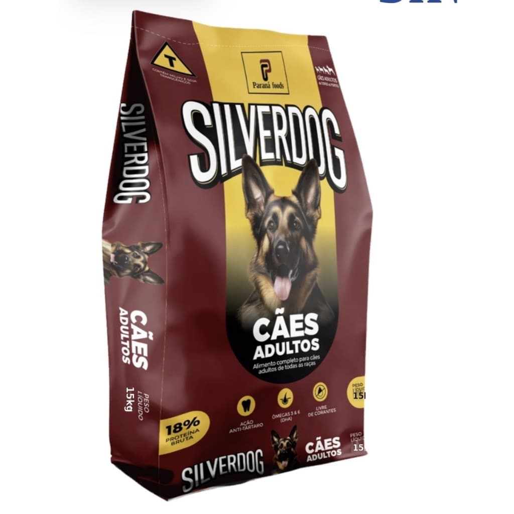 Ração para cachorro Silverdog 15kg Cães Adultos 15KG