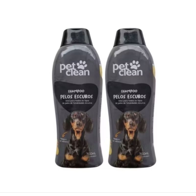 Shampoo e Condicionador Pet Clean 700ml para Cães e Gatos - Limpeza, Condicionamento e Hidratação para Pelos Escuros