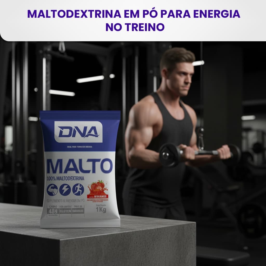 Maltodextrina 1kg 100% Malto Pré e Pós Treino Energia Carboidrato Sem Glúten | DNA Suplemento