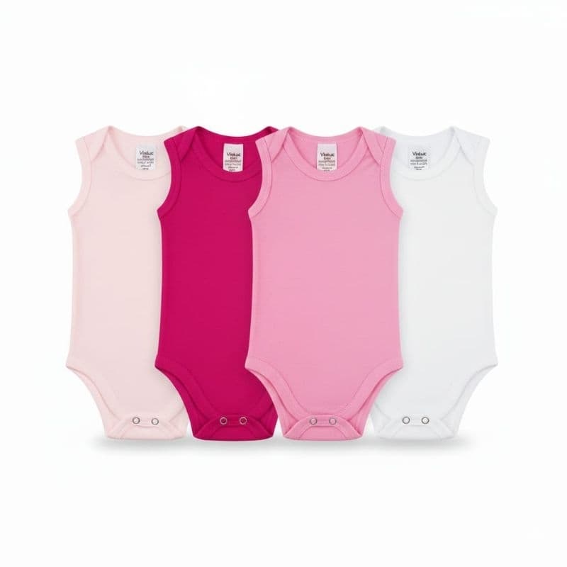 Kit 3 Body Bebê Minimalista Regata sem Manga 100% Algodão Neutro Menina Menino Unisex Recem Nascido