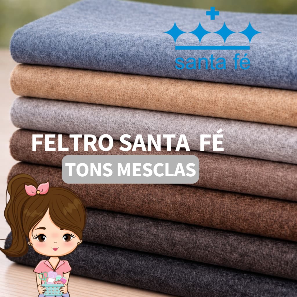 Feltro Santa Fé Liso Tons MESCLAS 25cm x 1,40m  - Patchwork Tecido Costura Artesanato