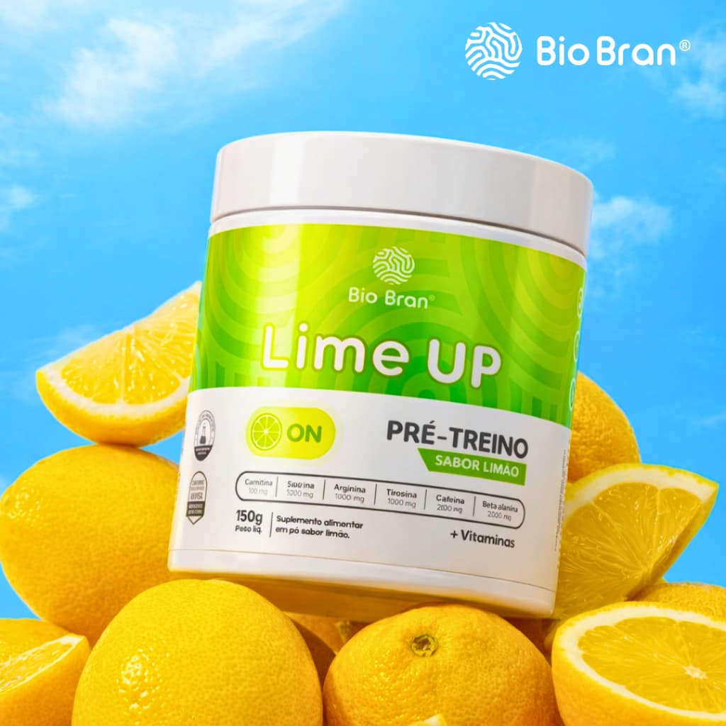 Pré Treino Lime Up® Original – Suplemento em Pó Pré-Treino Extra Forte com Cafeína, Beta-Alanina, Arginina e Taurina