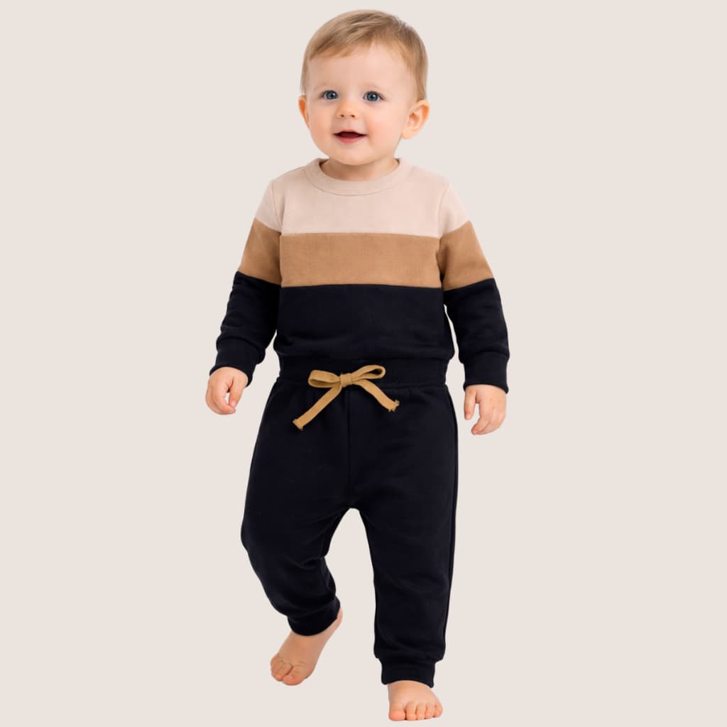 Conjunto Moletom Bebê Menino Agasalho Bebê Masculino Roupa de Frio Conjunto Moleton Inverno 100% Algodão