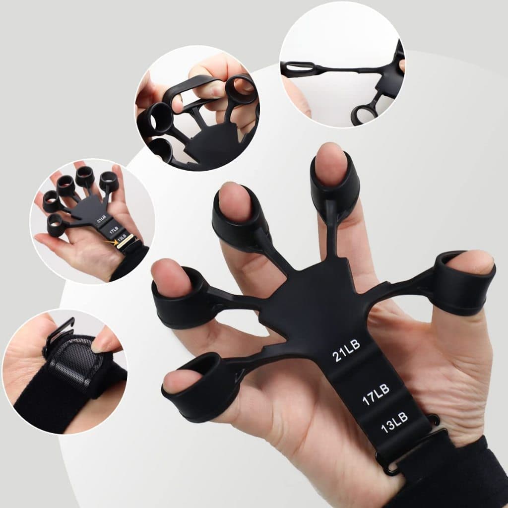 kit com 2 Exercitador De Dedos 3 Níveis pra musculação da Mão Fortalecedor Resistencia Treino Mão
