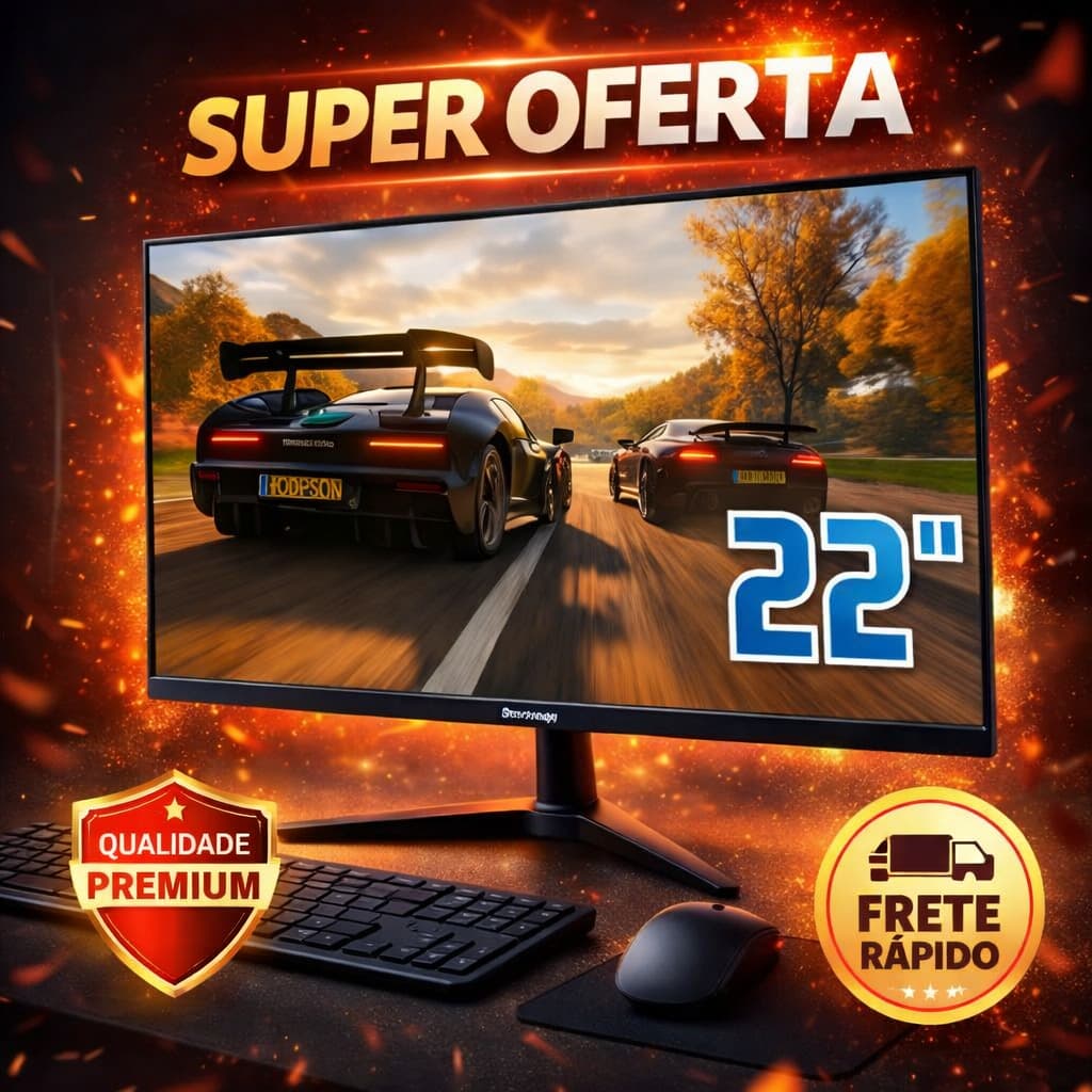 Monitor Gamer 22” IPS Full HD HDMI VGA | Tela Slim Ultra Fina 75Hz | Ideal para PC e Console