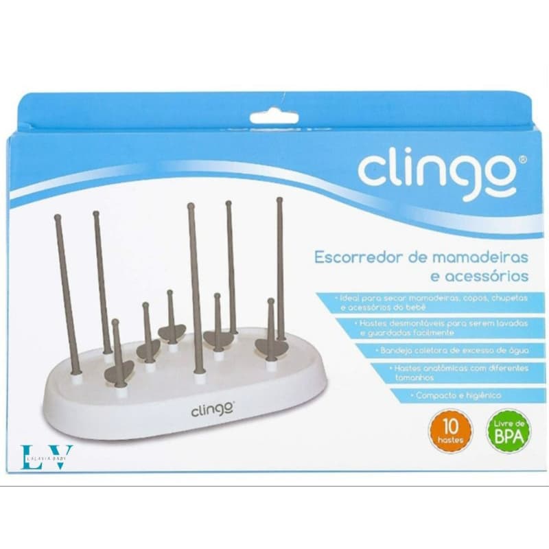 Escorredor de Mamadeira Branco/Cinza - CLINGO