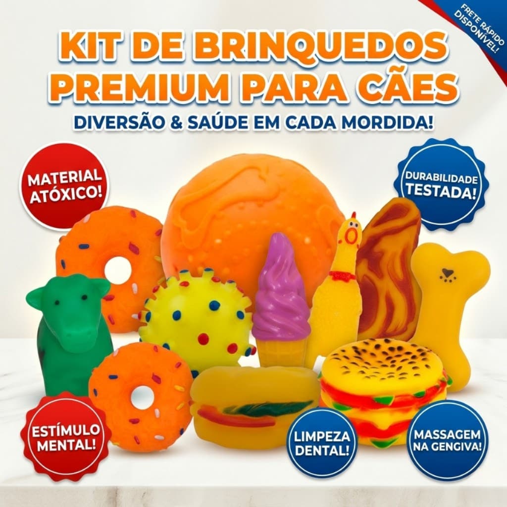 Kit 7 ou 10 Pet Brinquedo Mordedor Para Cachorro Brinquedos De Borracha Para Cães