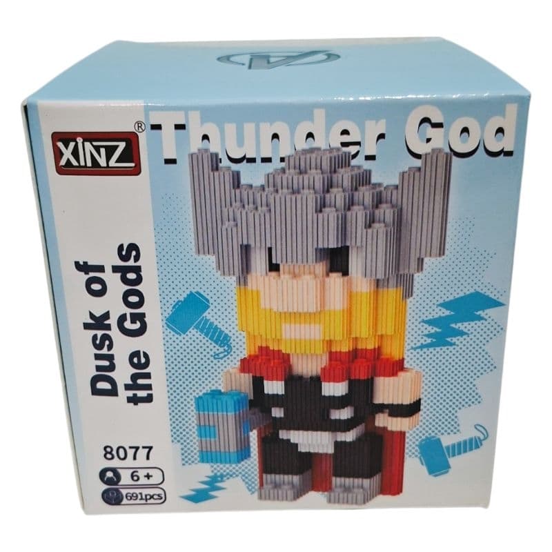 Mini Blocos de Montar Thor 691 Peças Tipo Lego Vingadores Herói Deus do Trovão Presente Geek Infantil Adulto