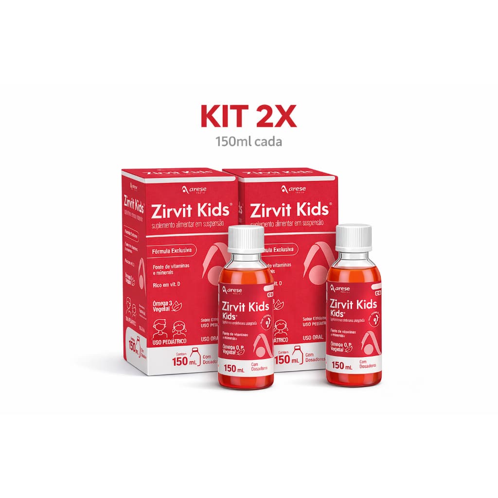 Zirvit Kids 150ml Kit 2 Un | Cálcio + Vitamina D3 + K2 | Vitaminas e Minerais Infantil