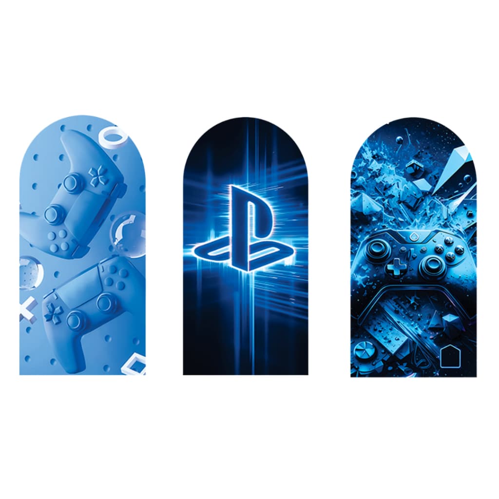 Capa Decorativa Painel Romano Festa Gamer Controle Console VideoGame Aniversário Menino Bibi Painéis