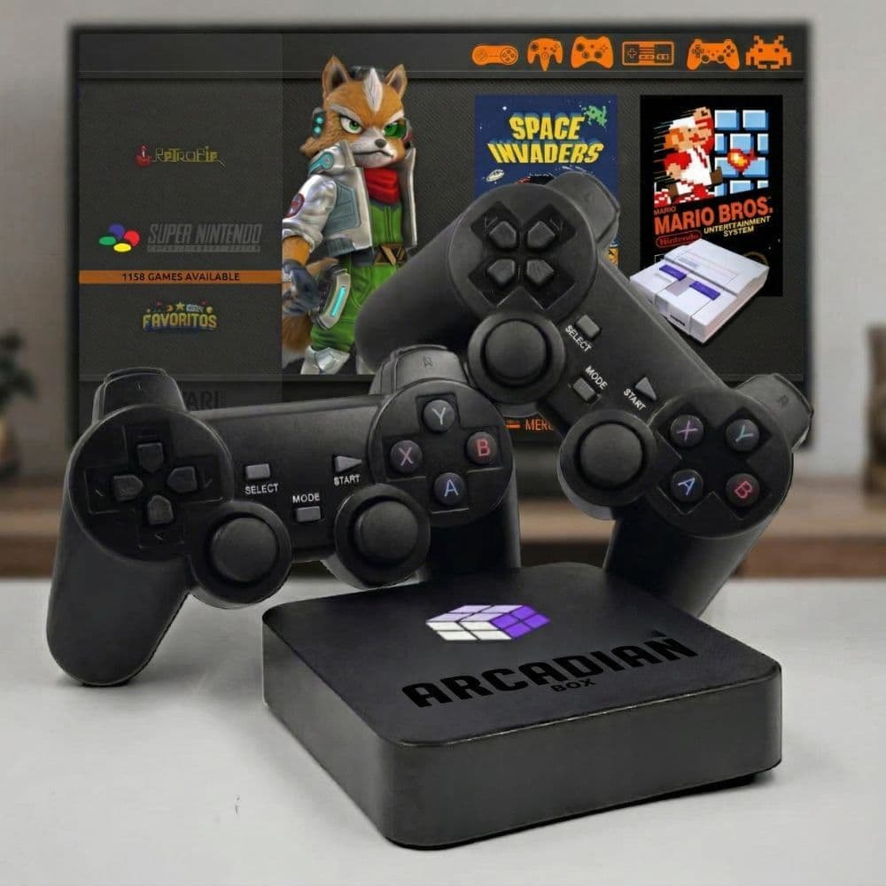 Game Retro Console de Jogos 2 Controles sem fio todos os Jogos de Super Nintendo - Mega Drive - PS1 - N64 Conectou Jogou