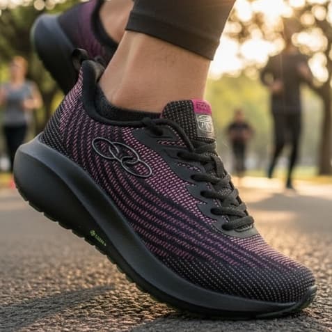 Tênis  Feminino  Olympikus   Academia  Dia  a  Dia Esportivo  Caminhada Original  +1  Par  de  Meias