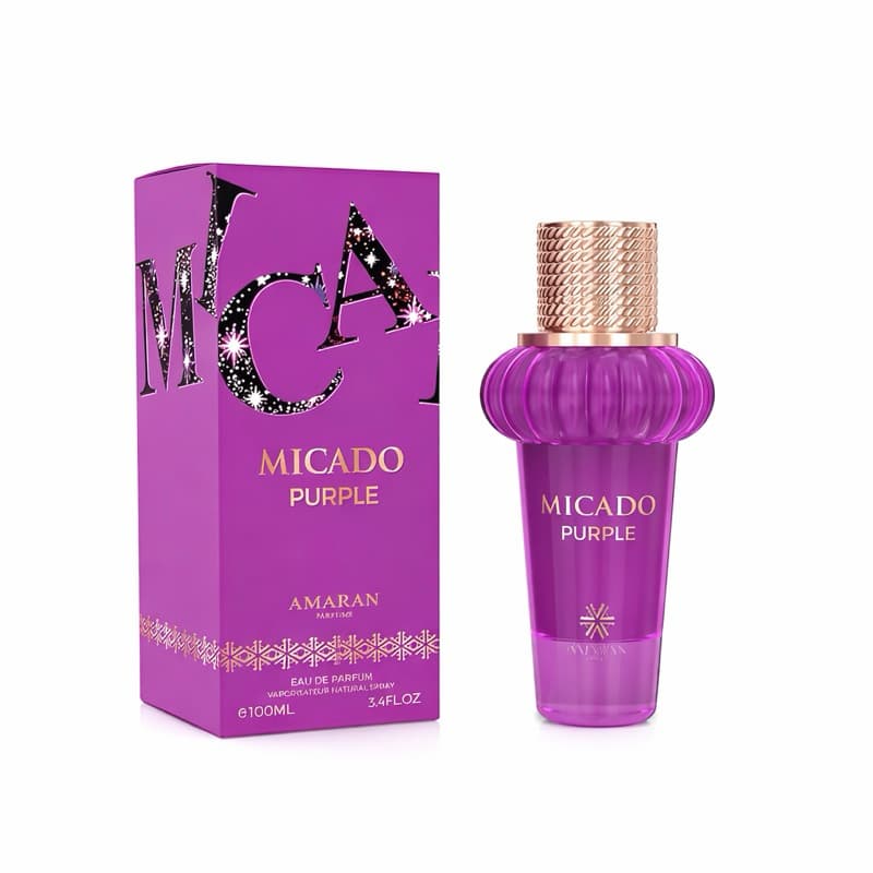 Perfume Amaran Micado Purple 100ml EDP Feminino Importado – Floral Frutado Doce, Alta Fixação e Projeção