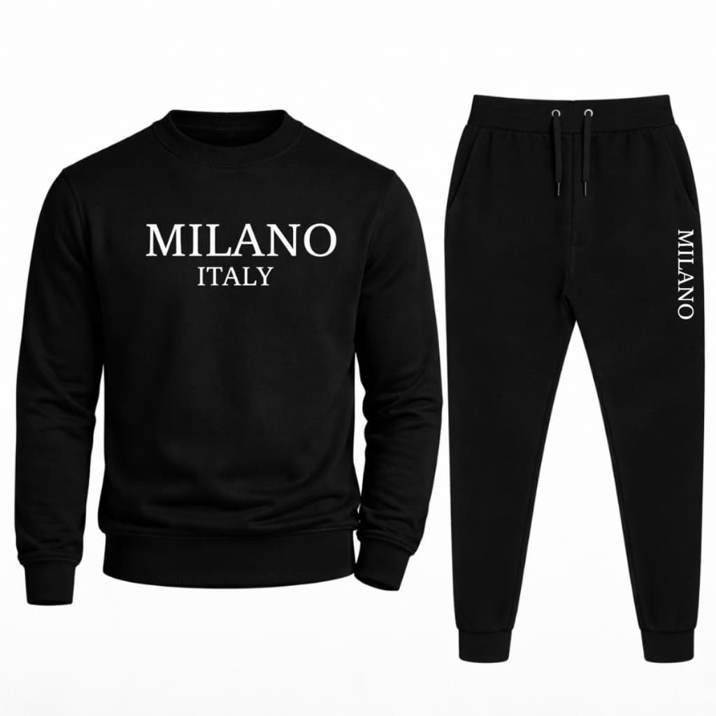 CONJUNTO DE MOLETOM KIT MILANO ITALY MOLETOM CARECA ESTILO SUETER E CALÇA DE MOLETOM PARA INVERNO VERSATIL, CONFORTAVEL