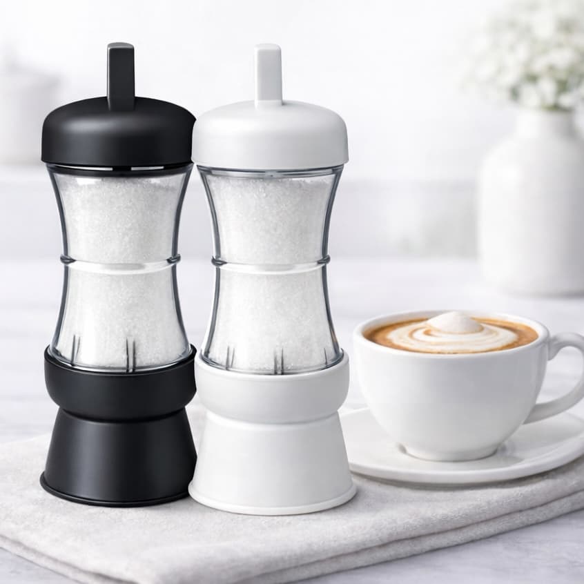Açucareiro Automático Dosador de Açúcar com Botão Sem Sujeira Medida Exata Café