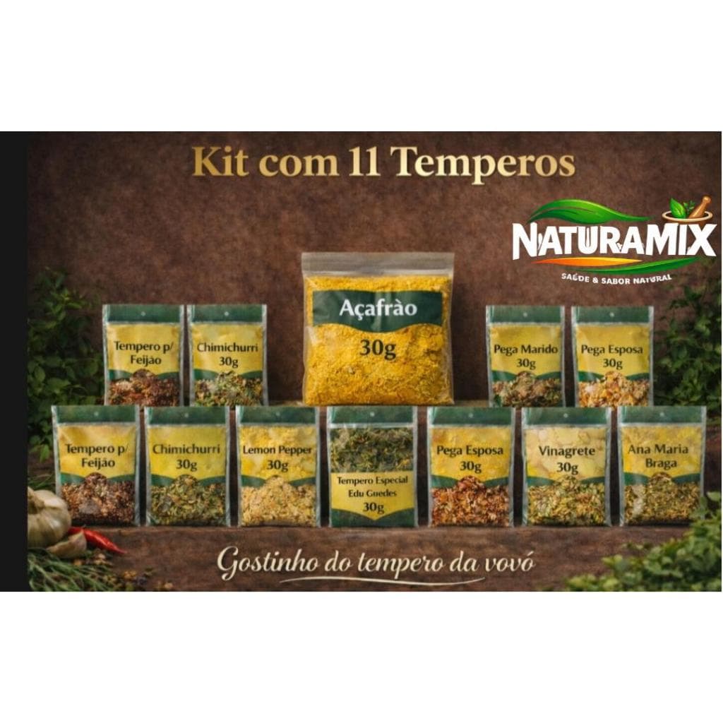 🌿 Kit de 12 Temperos Naturais 30g – Sabor e Praticidade na Sua Cozinha