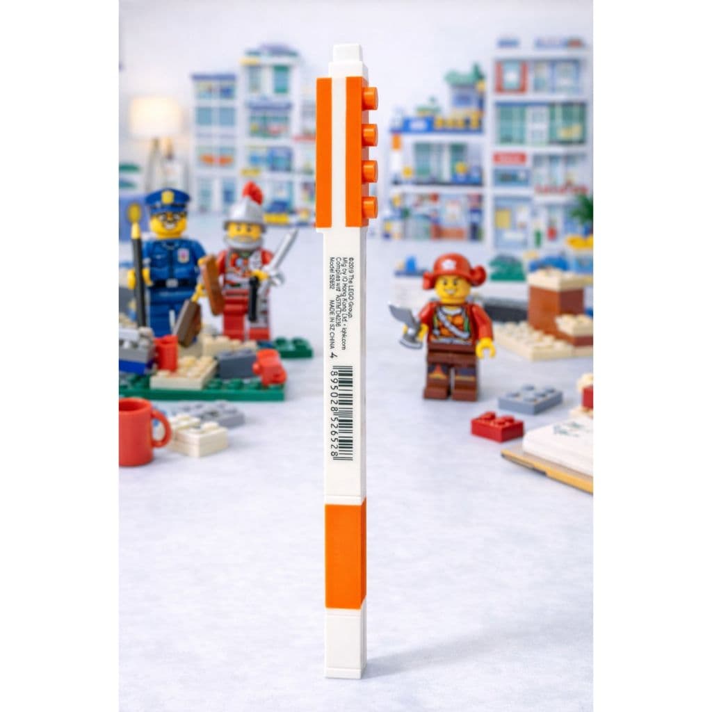 Caneta LEGO Laranja Original Bloco de Montar Escolar Criativa Colecionável