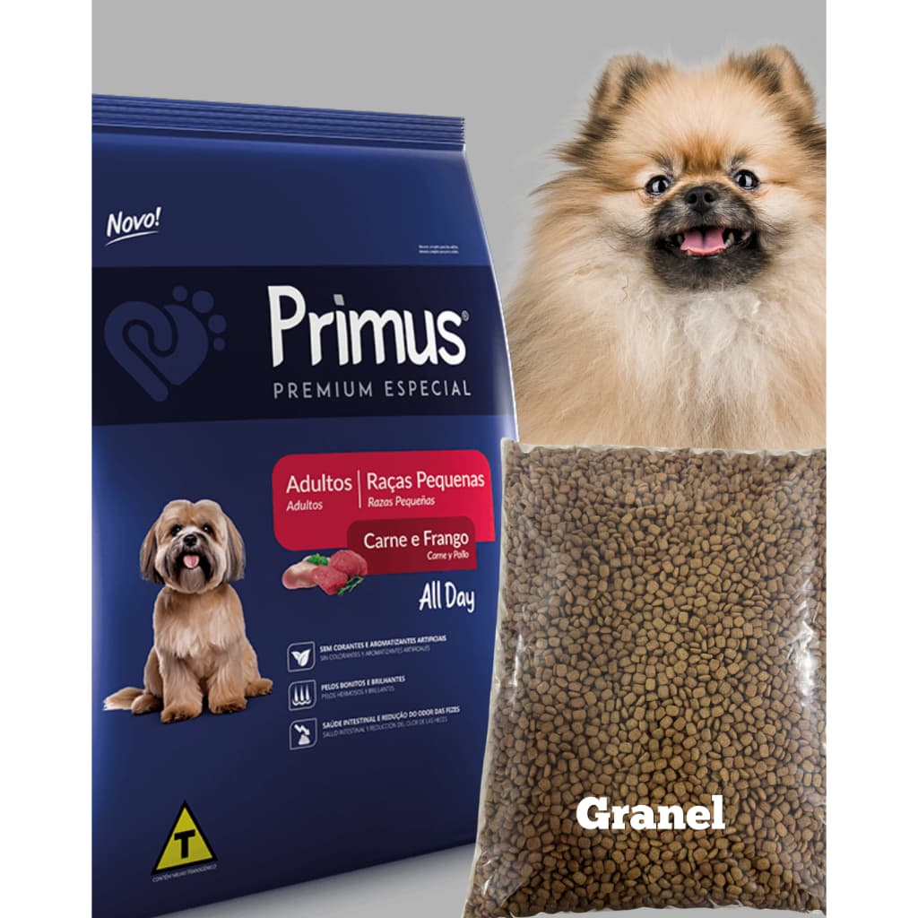RAÇÃO A GRANEL PARA CACHORRO PRIMUS ALL DAY  ADULTOS RAÇAS PEQUENAS E MINIS - 2 KG - 4 KG - 6 KG - 8 KG - 10 KG