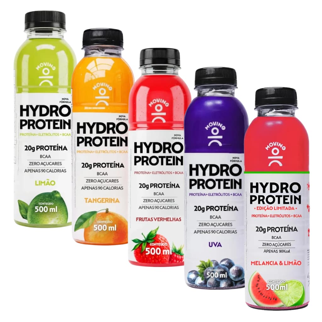 Bebida Proteica Moving Hydro Protein Zero Açúcar (20g de Proteína + BCAA) - Escolha o Sabor!
