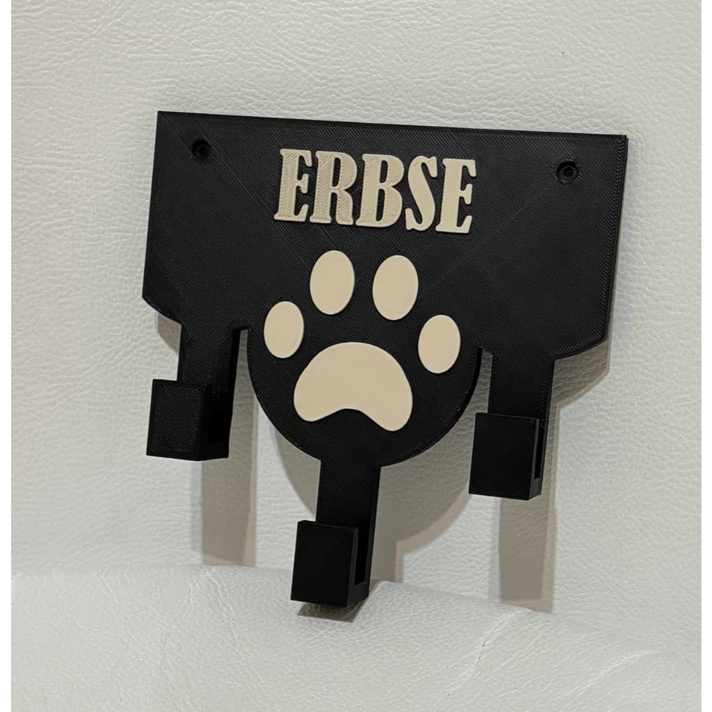 Suporte Organizador de Coleira Personalizado com Nome para Cachorro - Porta Guia e Acessórios Pet --