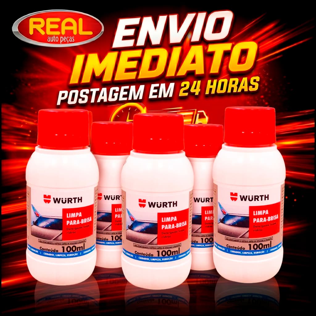 Kit 05 Und Limpa Parabrisa Wurth Detergente Automotivo Carro Fluido Solução Concentrada Reservatorio