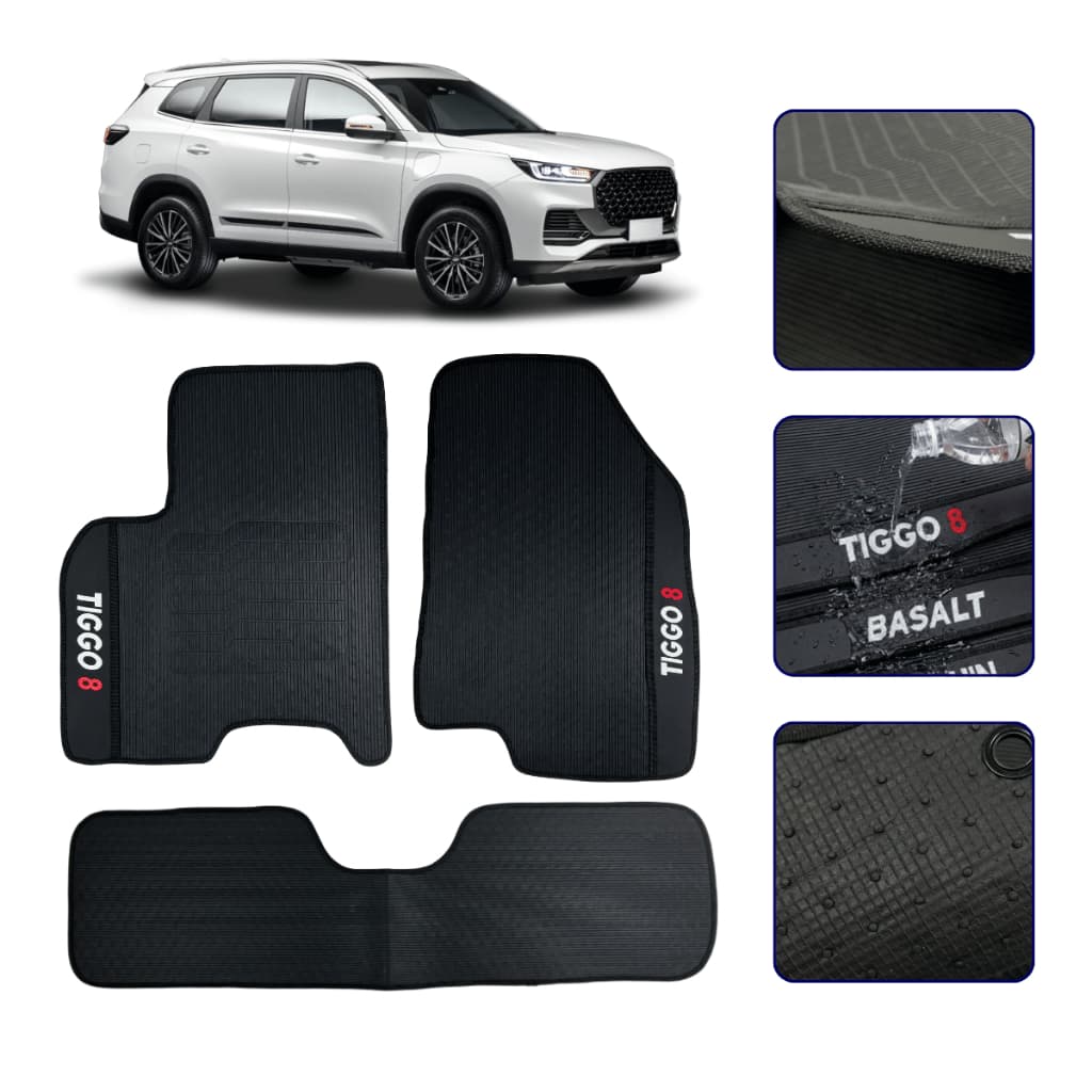Tapete Emborrachado Para Tiggo 8 Pro Sport Hybrid 2020 a 2026 Todos os Modelos Jogo Automotivo