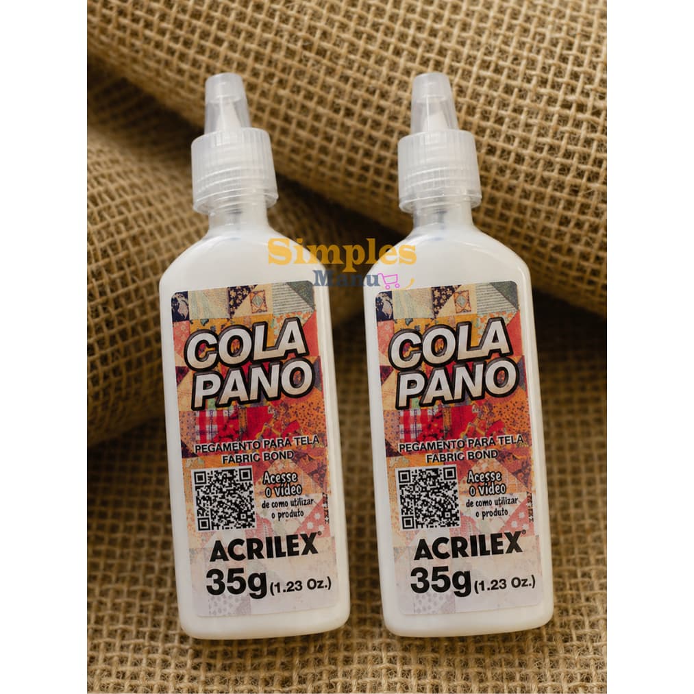 Kit 2 Cola Pano Acrilex 35g | Cola para Tecido, Artesanato, Patchwork e Feltro