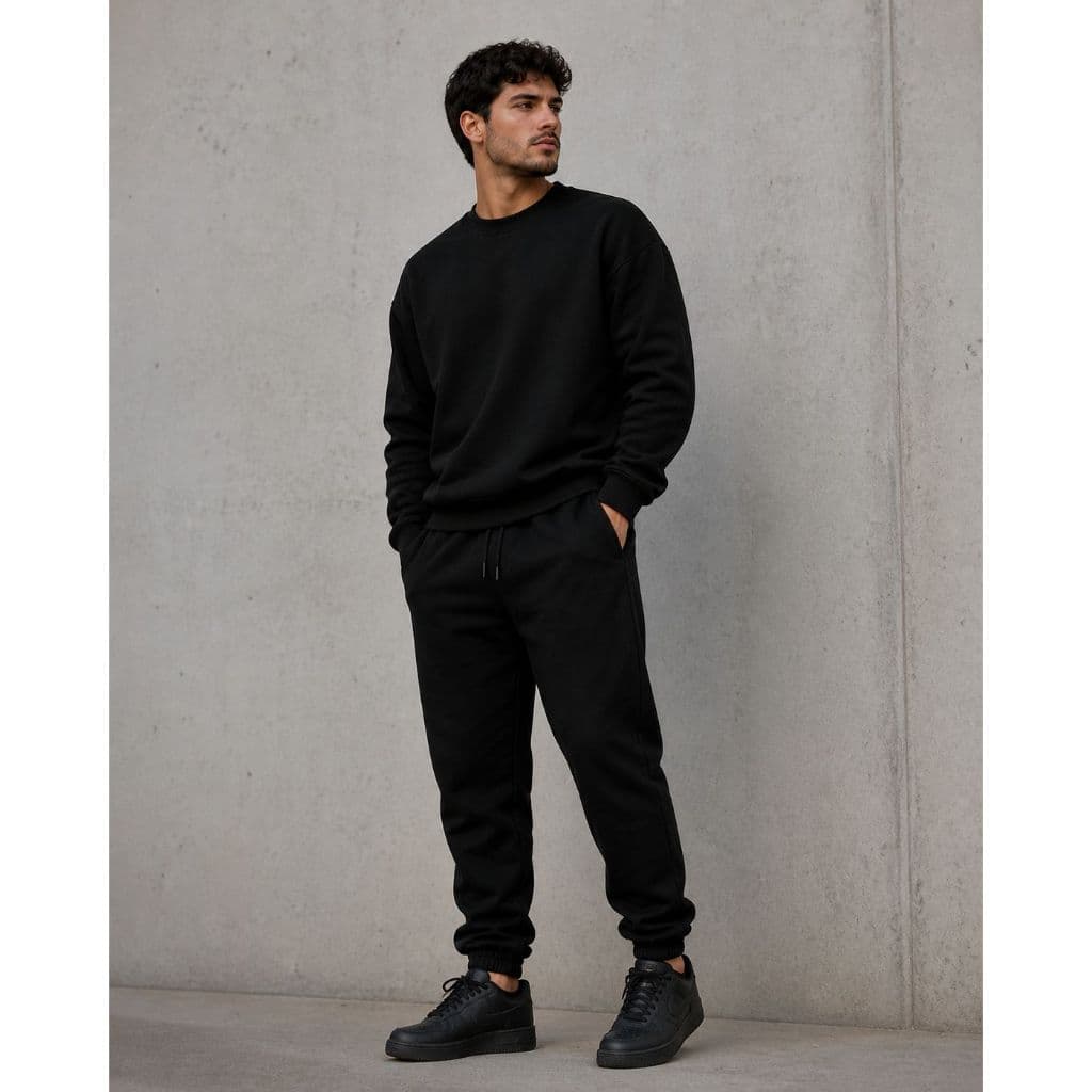 Moletom Conjunto Gola Redonda + Calça Masculino e Feminino Unissex Algodão Liso Sem Estampa Envio Imediato