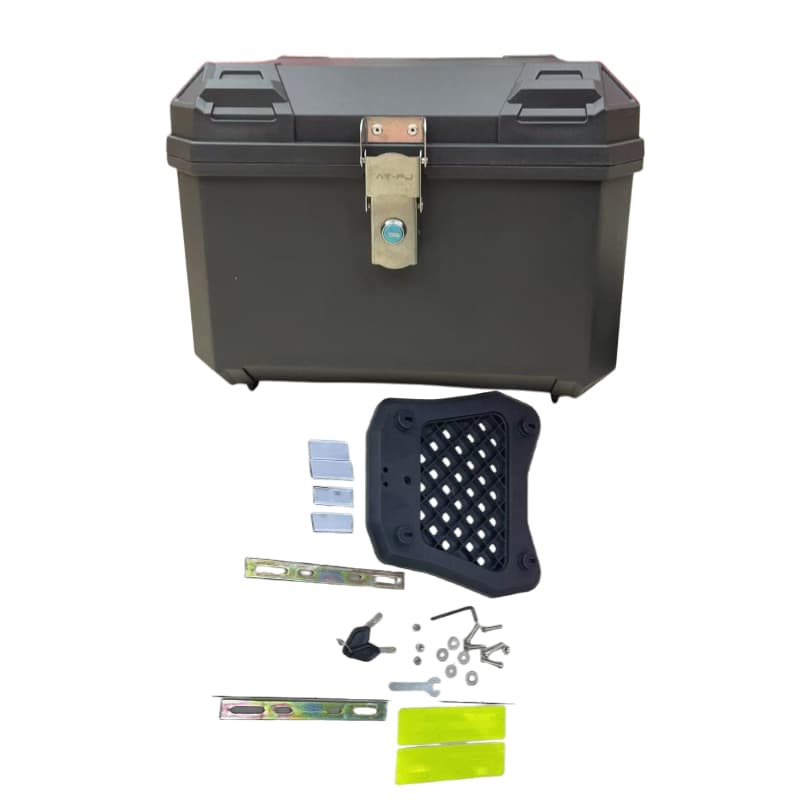 Baú Bauleto de Moto 45L Universal com Base Reforçada e Chave Impermeável AC-6304