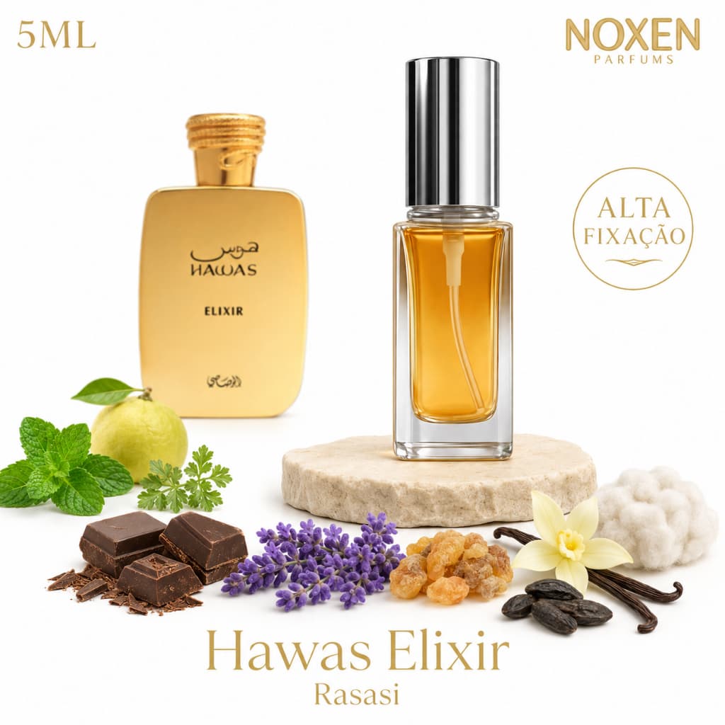 Perfume Masculino 5ml Premium Vidro Spray Hawas Elixir Intenso Importado