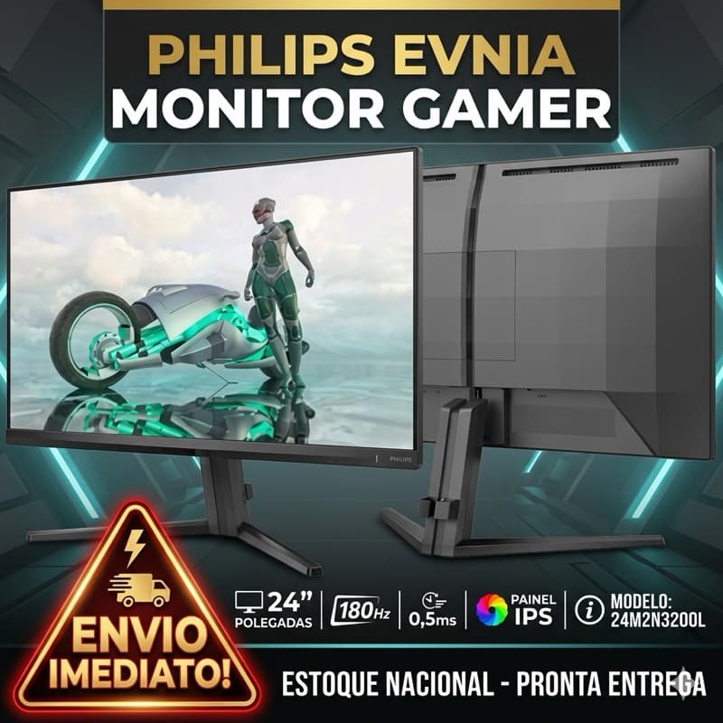 Monitor Gamer Philips Evnia 24 Polegadas 180Hz 0,5ms IPS 24M2N3200L